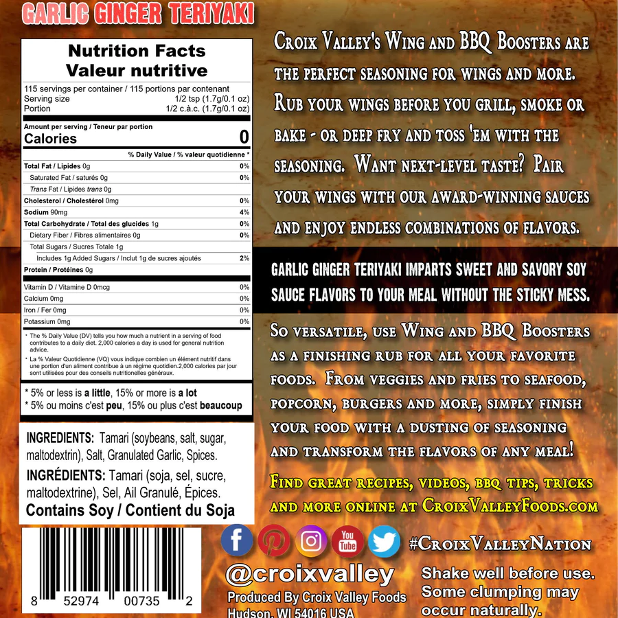 Croix Valley Wing and BBQ Booster Garlic Ginger Teriyaki - Image 2