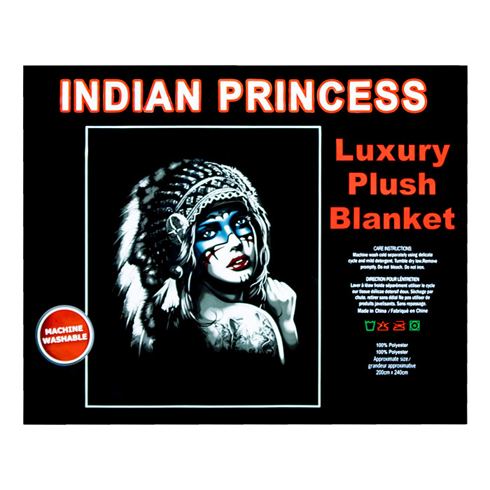 Plush Blanket Indian Princess - Image 2