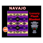 Plush Blanket Purple and Tan Navajo