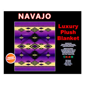 Plush Blanket Purple and Tan Navajo