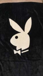 Plush Blanket Playboy White and Black Bunny